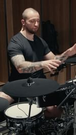 Instagram post by @modern_drummer for Yamaha. Caption reads: Yamaha DTX Artist Eloy Casagrande....