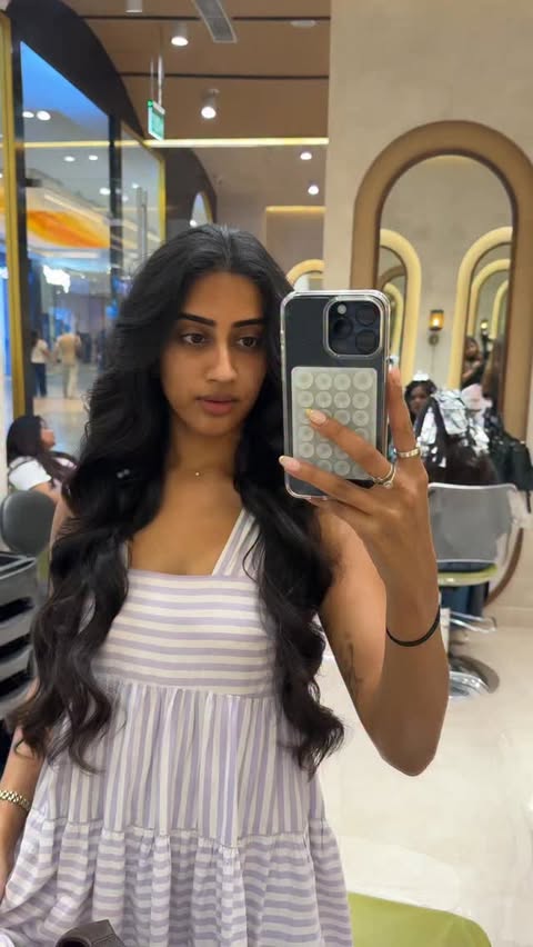 Instagram post by @neha.dharma for Biolage. Caption reads: Team long hair or short hair?? Shop @biolage ‘s....