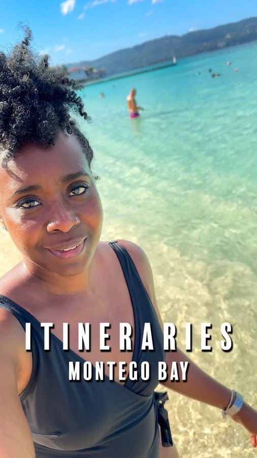 Instagram post by @travelwithtoniann for Thrillist. Caption reads: Montego Bay, Jamaica, is so much more than the....