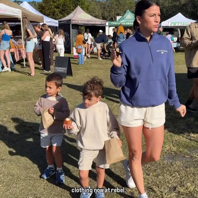 Instagram post by @ktbunton for Rebel Sport. Caption reads: How cute are the matching sneakers 🥹 for my fav....