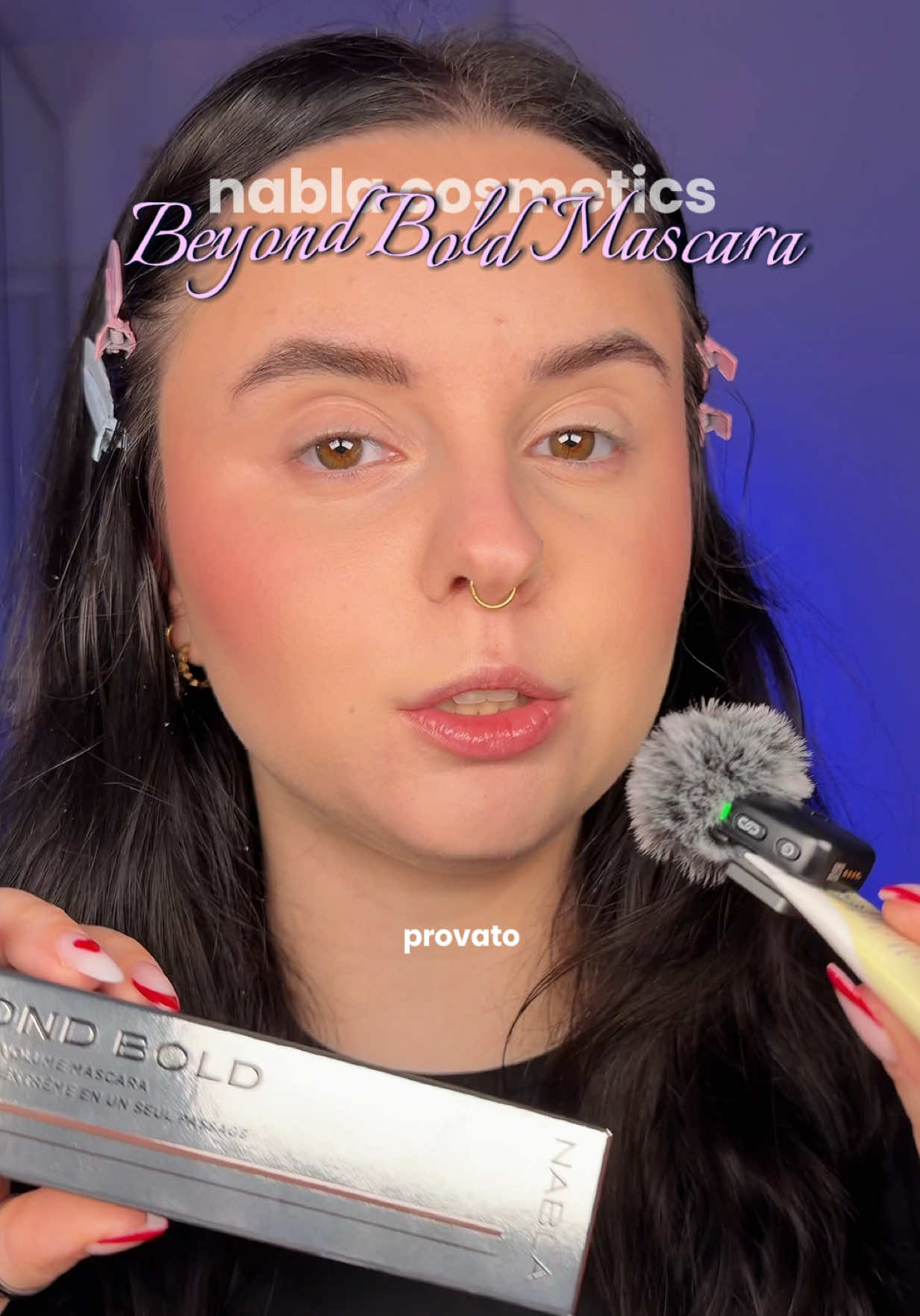 TikTok post by @deebbiee_ for NABLA Cosmetics. Caption reads: [...] Beyond Bold Mascara di Nabla Cosmetics, vale....
