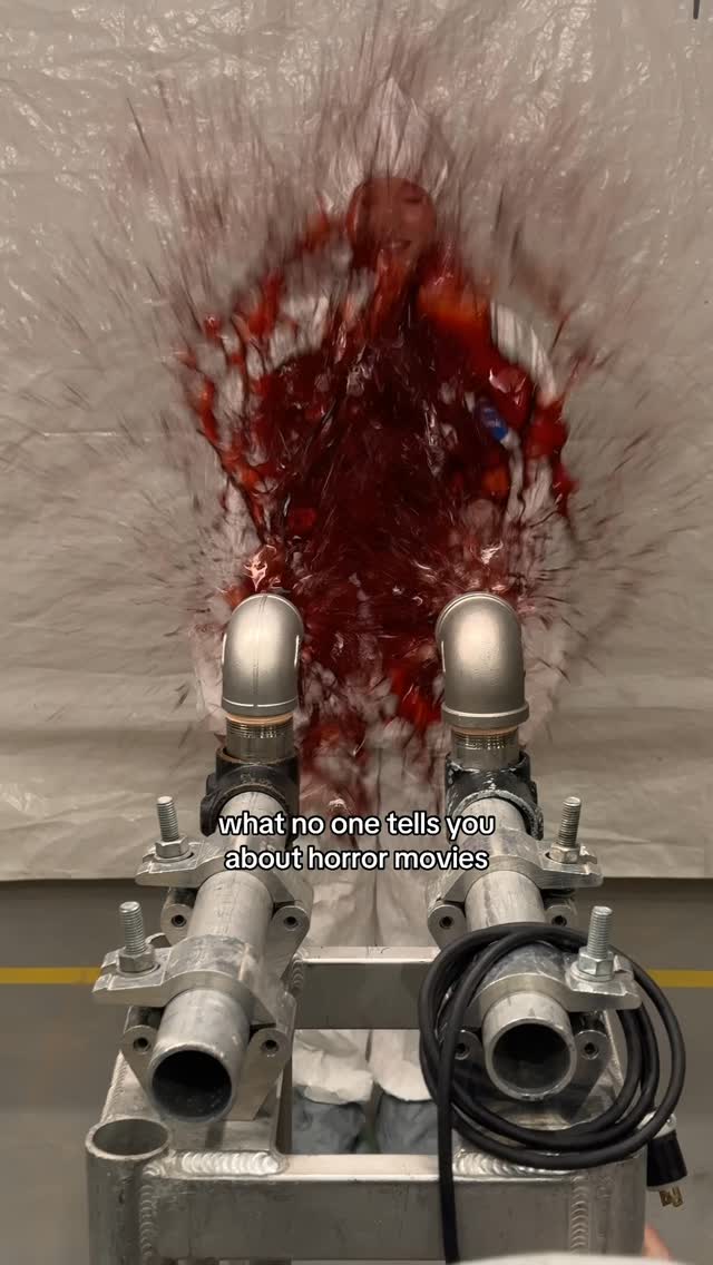 Instagram post by @tayamillerr for Searchlight Pictures. Caption reads: a “blood cannon” ??? A BLOOD CANNON? nobody....