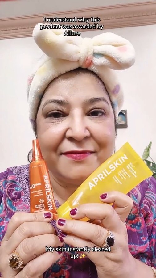 Instagram post by @anitapratapsingh for APRILSKIN. Caption reads: Instant acne fix? 
Yes, please 🌿✨
I recently....