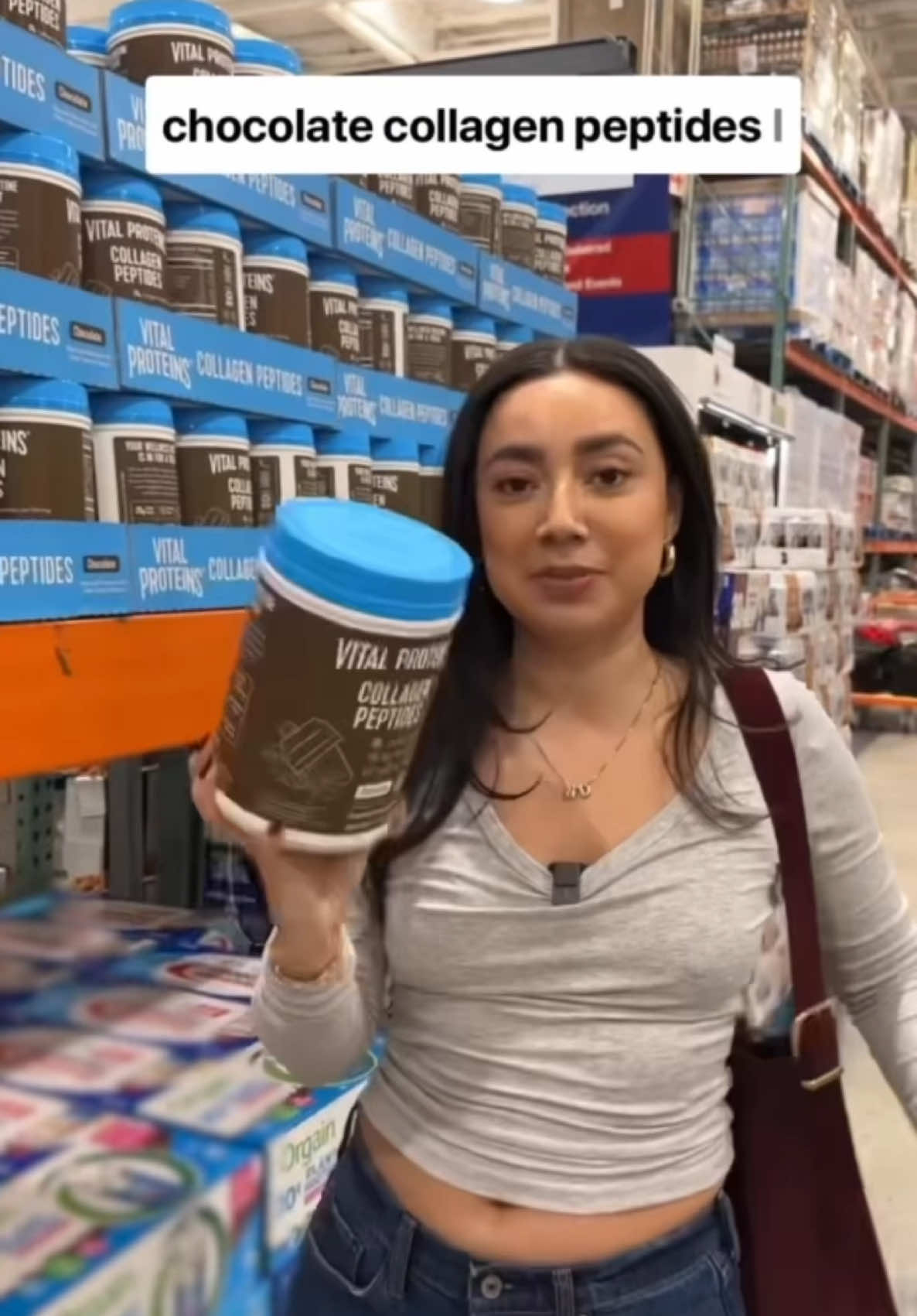 TikTok post by @alelachula_ for Vital Proteins. Caption reads: Costco shopping day for some health and wellness....