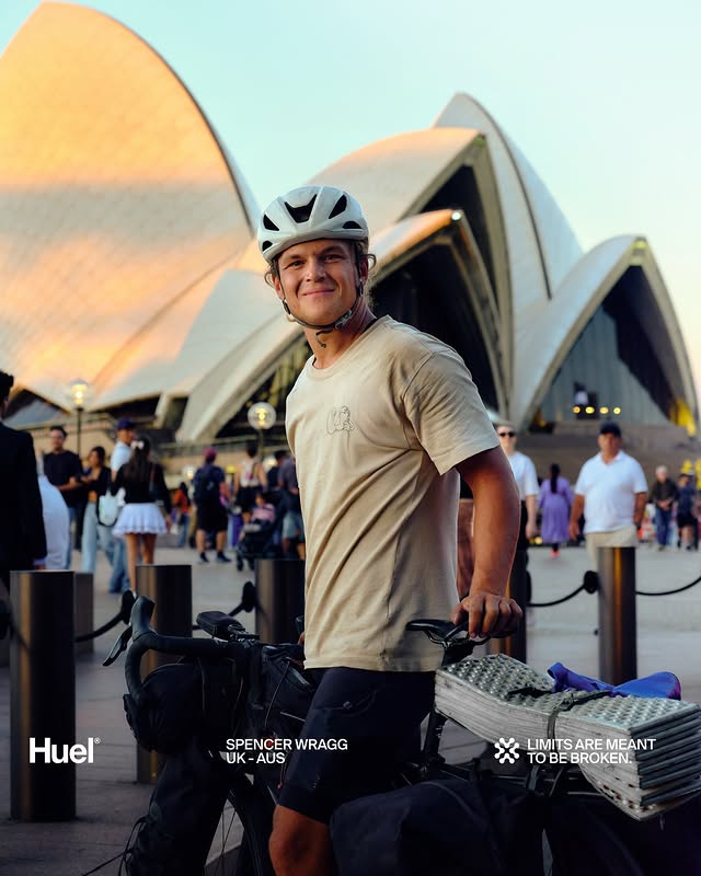 Instagram post by @spenwragg for Huel. Caption reads: [...] of @twopintsdeep , fuelled by @huel 💪.