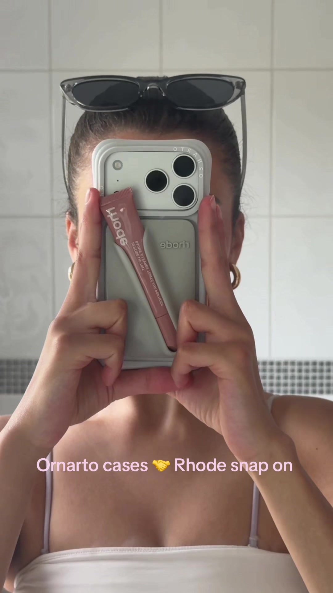 TikTok post by @heather_keogh for ORNARTO. Caption reads: [...] with this case with the rose snap on!....