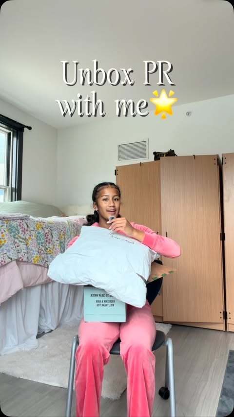 Instagram post by @kieratrack for Jolie. Caption reads: Unbox PR with me and my roommate Olivia Pt. 2🌟💕....