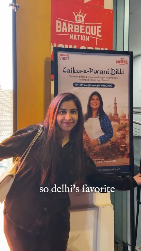 Instagram post by @whatsupdilli for Barbeque Nation. Caption reads: [...] Delhi with Zaika-e-Purani Dilli at....