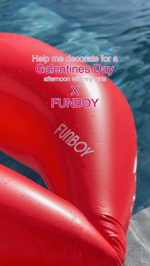 Instagram post by @sunnychichome for FUNBOY. Caption reads: [...] with THE cutest inflatables from @funboy....