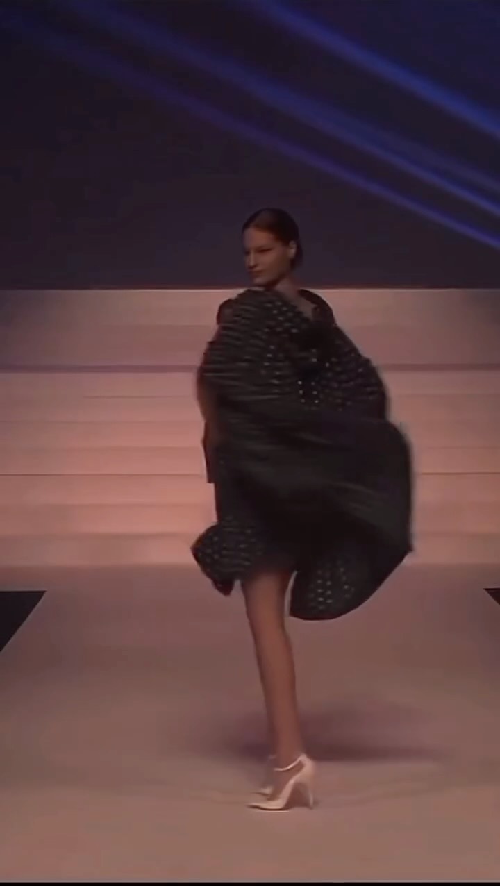 Instagram post by @lafaretta for JeanPaulGaultier. Caption reads: Maybe one of my fave runway strolls ✨....