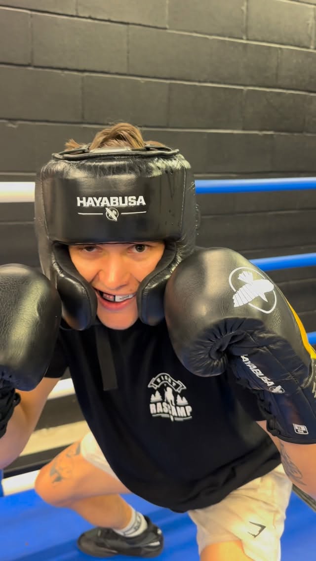 Instagram post by @tommymorrisson for Hayabusa Fightwear. Caption reads: Using every trick in the book 🥊🤣
#sponsored....