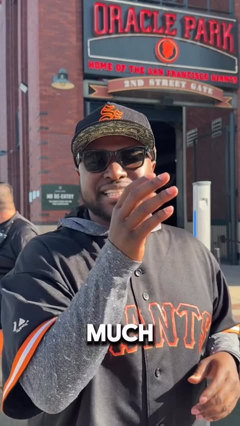 Instagram post by @greggg_ivory for TickPick. Caption reads: [...] Oracle Park? #giants #mlb #homeopener....