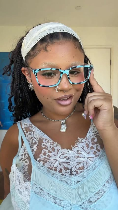 Instagram post by @anya.tisdale for Pair Eyewear. Caption reads: [...] time i wear my kirby frames from....