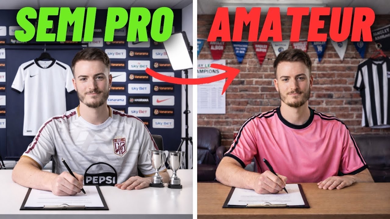 YouTube post by @RushGK for The One Glove. Caption reads: I’m NOT a Semi Pro Footballer anymore….