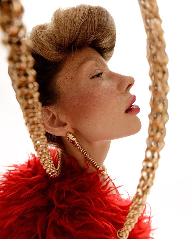 Instagram post by @alex_dusheiko for Godox. Caption reads: [...] Hair @olga_misanets_hairstylist Flash....