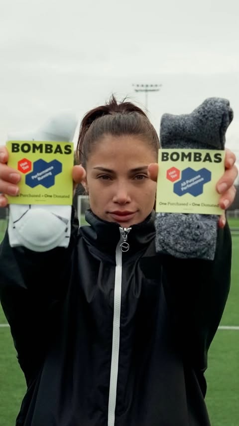 Instagram post by @paigealmendariz for Bombas. Caption reads: [...] that actually keeps up. Been loving @bombas....
