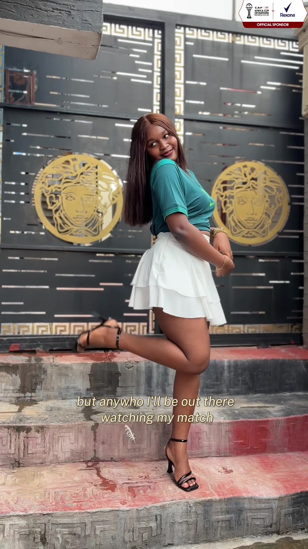 TikTok post by @tamiloreadeoye for Rexona. Caption reads: Game day means non-stop action, and I'm ready for....