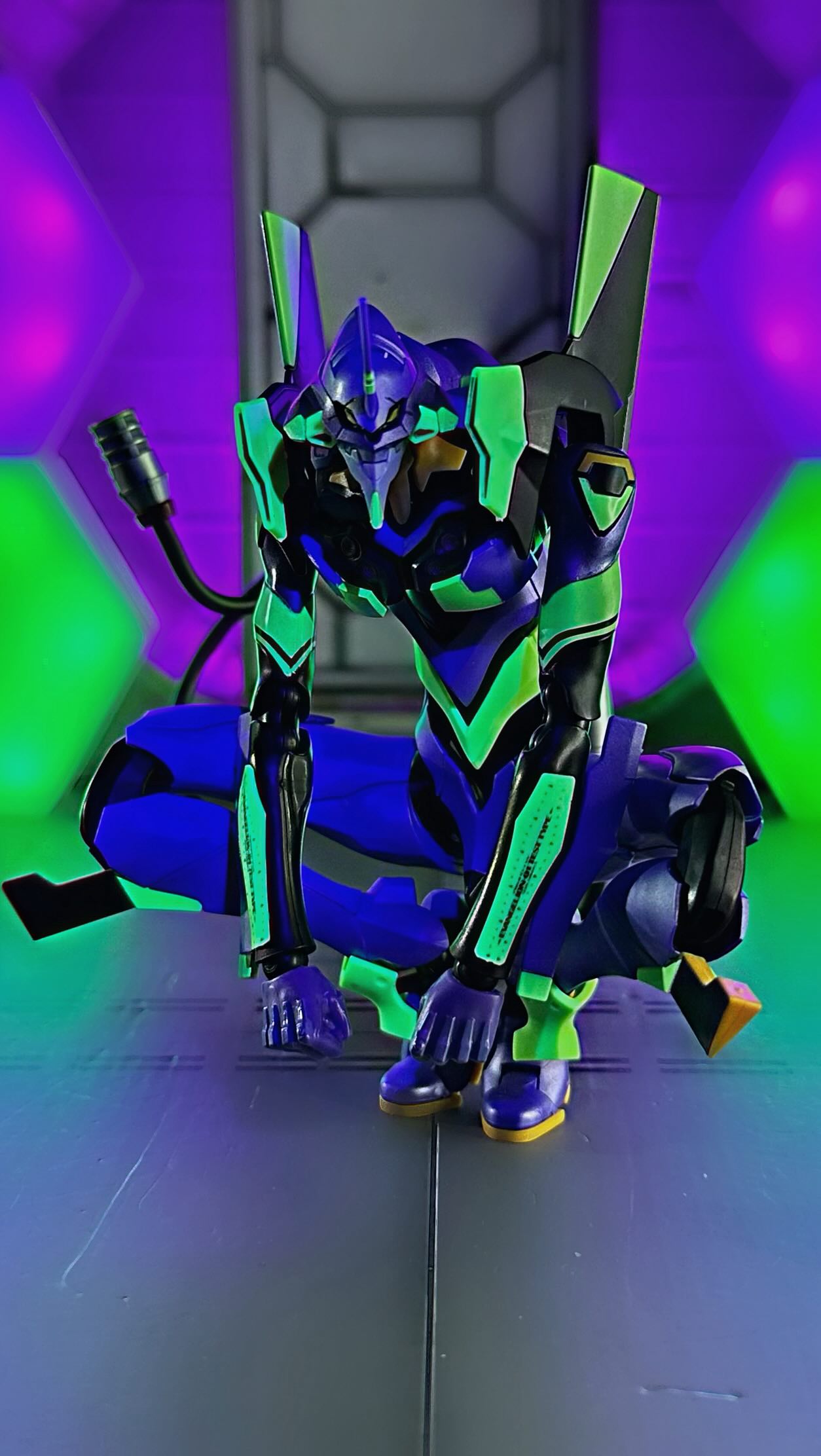 Instagram post by @kltoybox for Entertainment Earth. Caption reads: Blokees Evangelion Test Type-01 Action Edition! -....