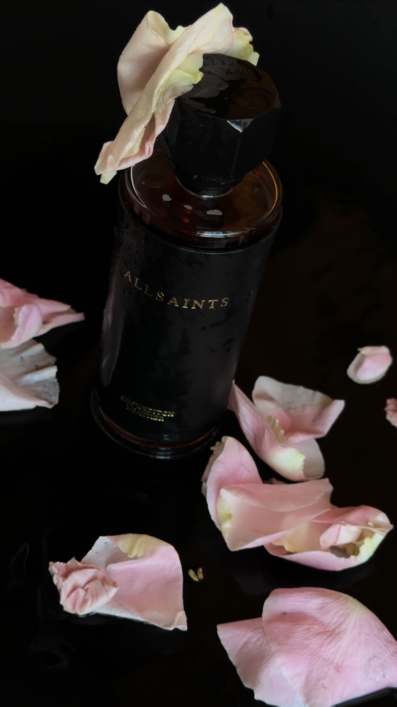 Instagram post by @josipellicano for ALLSAINTS. Caption reads: Layer your leather 🤎 @allsaints....