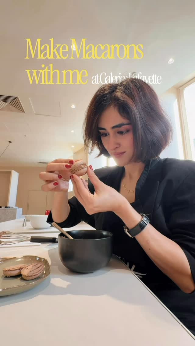 Instagram post by @hustlerani for Galeries Lafayette. Caption reads: thank you for the most fun baking class, i....