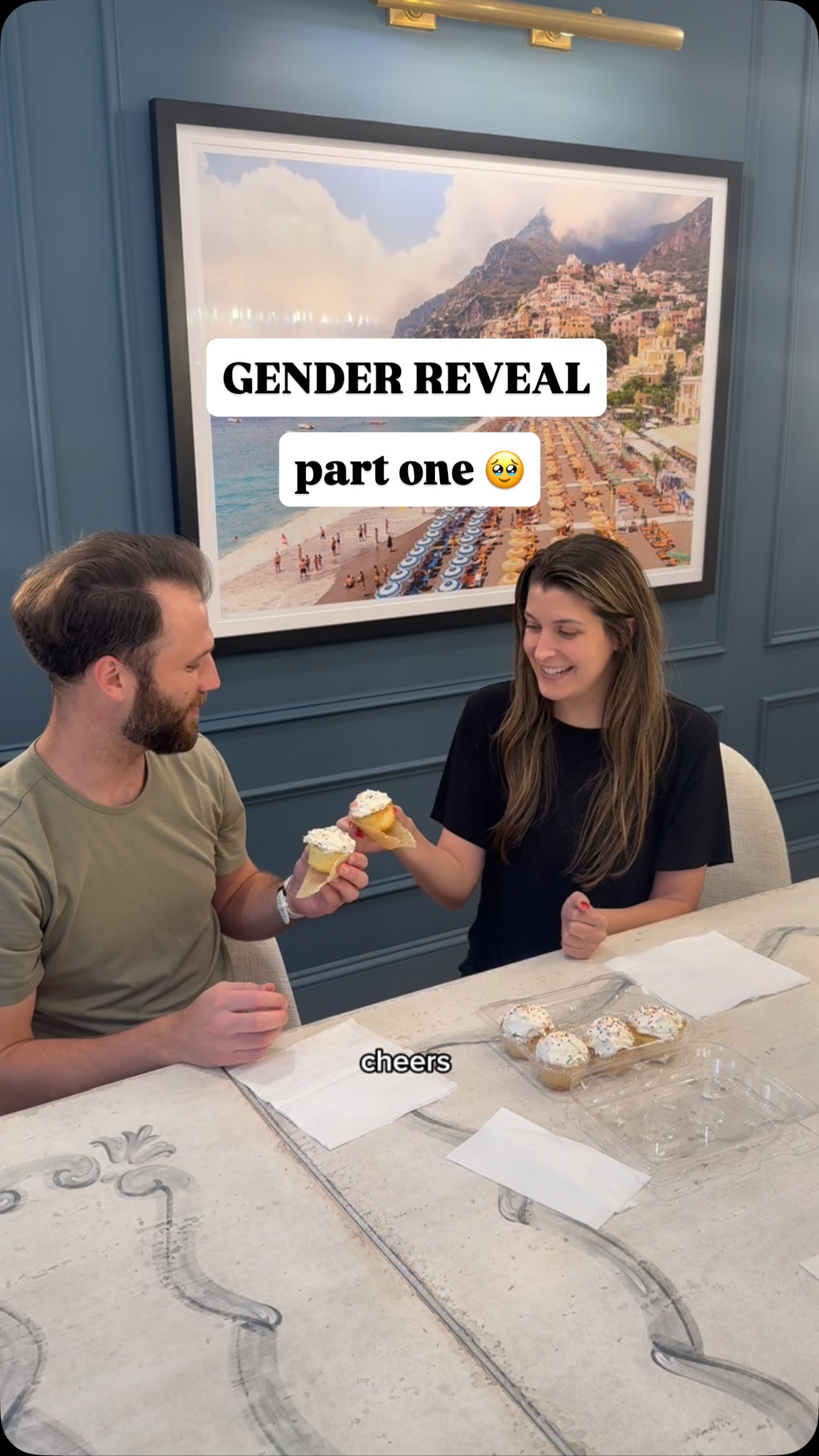 Instagram post by @thekatiebeach for SneakPeek Test. Caption reads: Part One: We found out if baby #3 is a boy or girl....