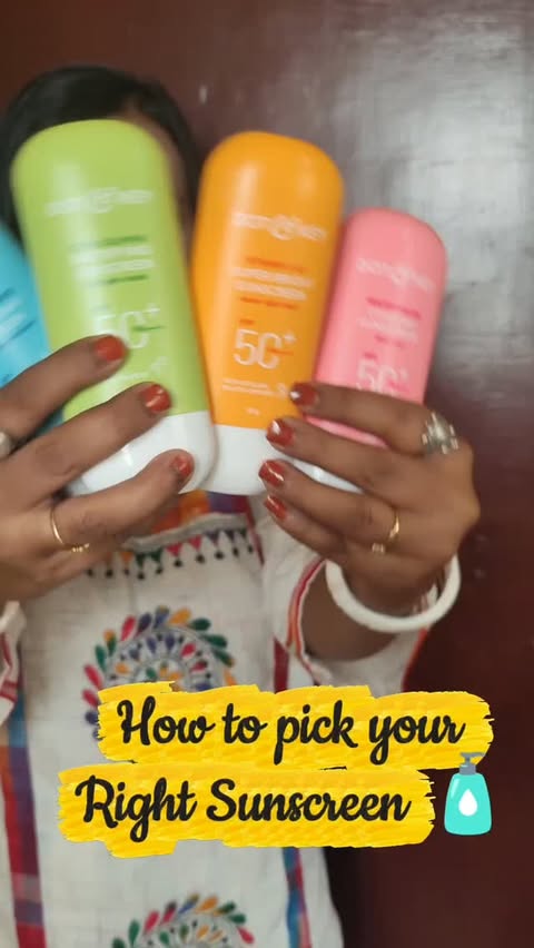 Instagram post by @pinkithakur21 for ThePinkPantherCo. Caption reads: Confused about which sunscreen is right for your....