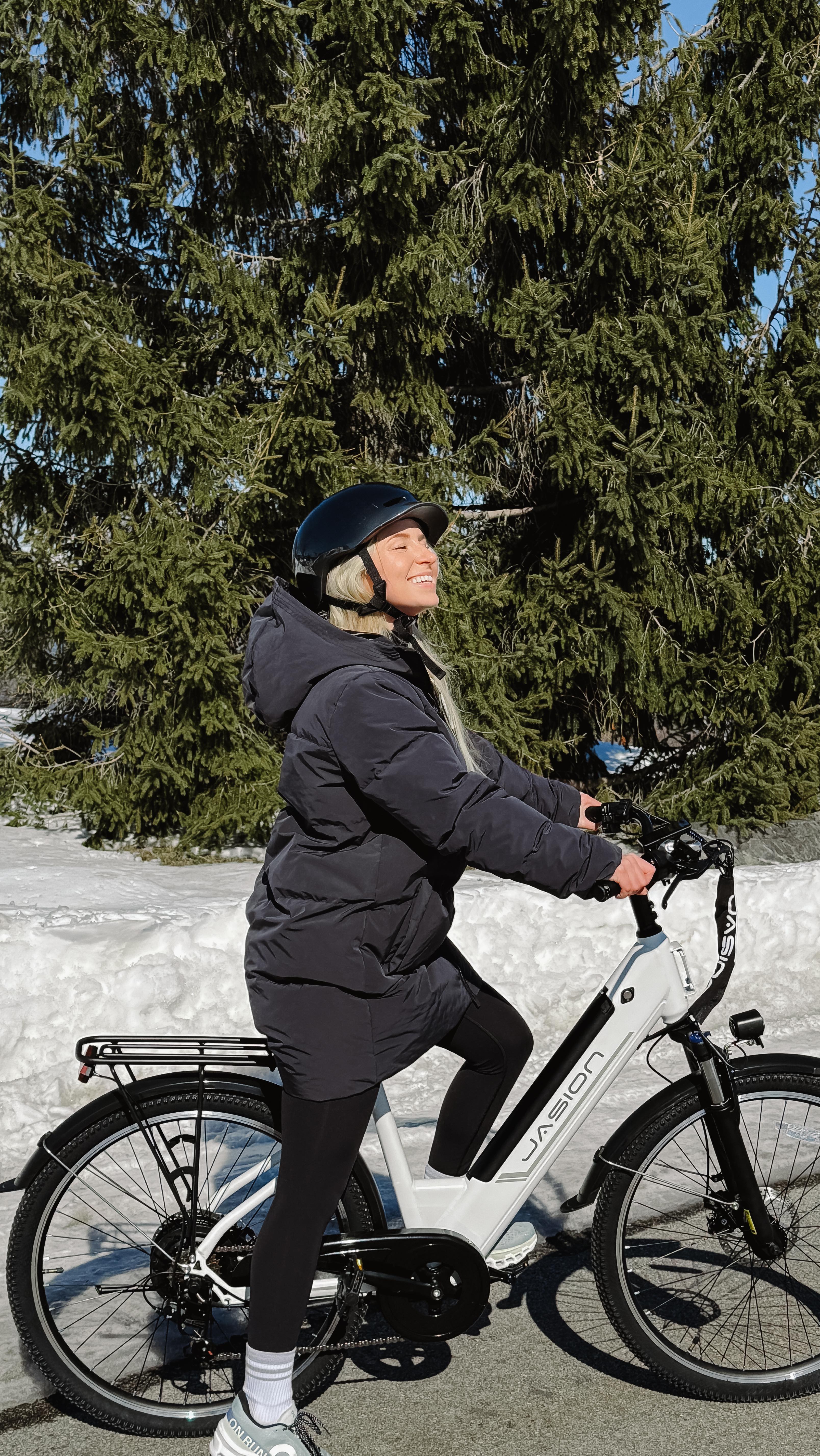 Instagram post by @maddiebrandon for Jasionbike. Caption reads: POV: You wanted an e-bike that’s actually....