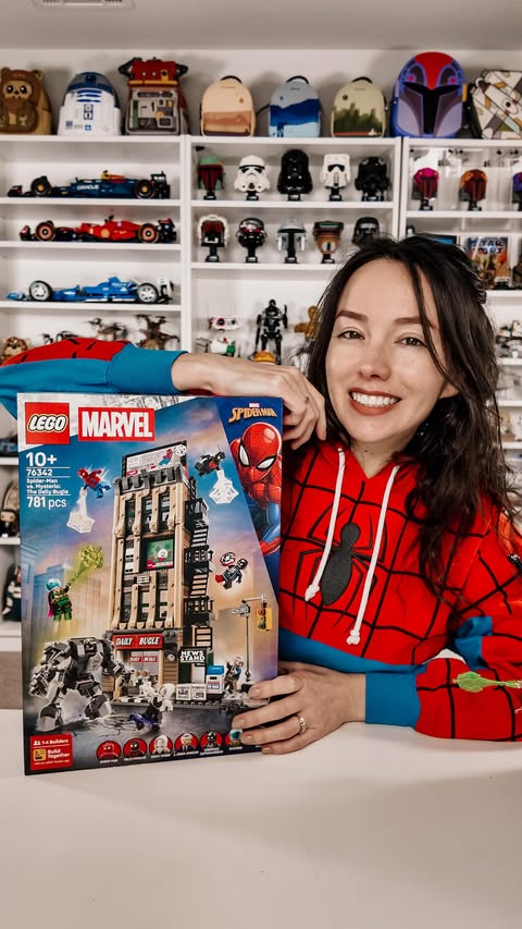 Instagram post by @jeansversion for LEGO. Caption reads: The LEGO Marvel Daily Bugle is a fine addition to....