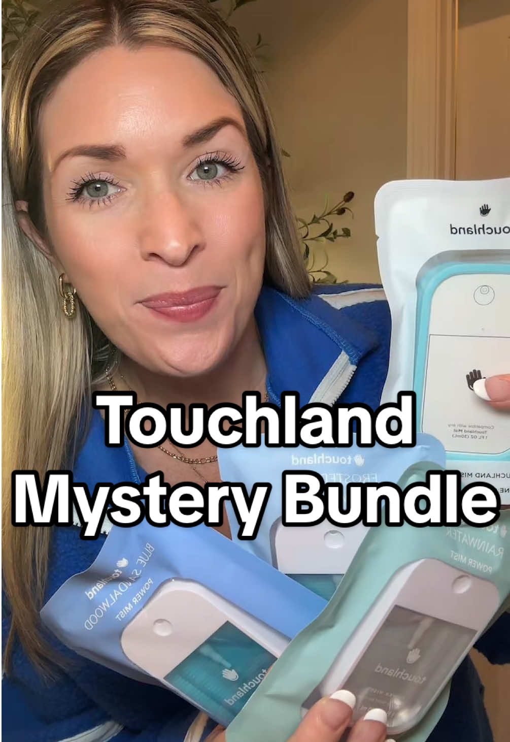 TikTok post by @britney_henderson_ for Touchland. Caption reads: So excited to see @touchland on TikTok Shop and....