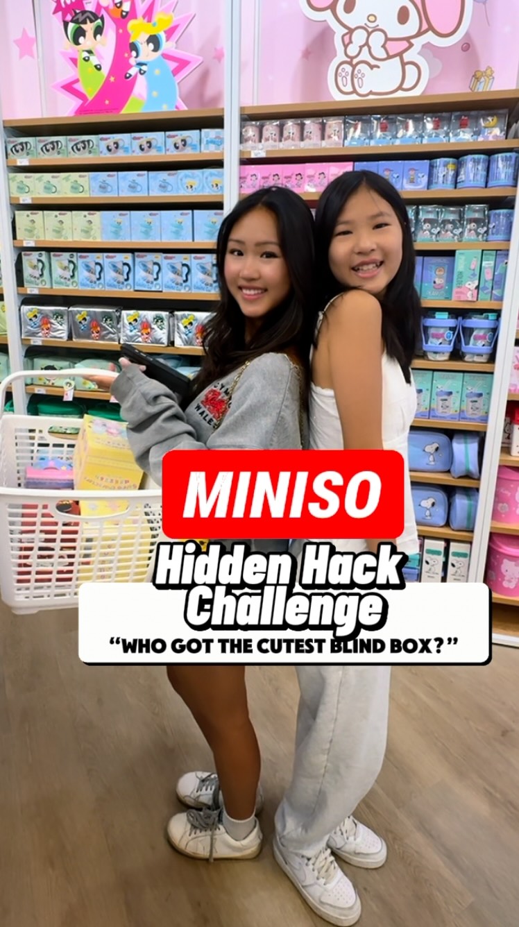 Instagram post by @linacapturelife for MINISO USA. Caption reads: “Who got the cutest Blind Box? 🎁🧸🐭🐱🐶....