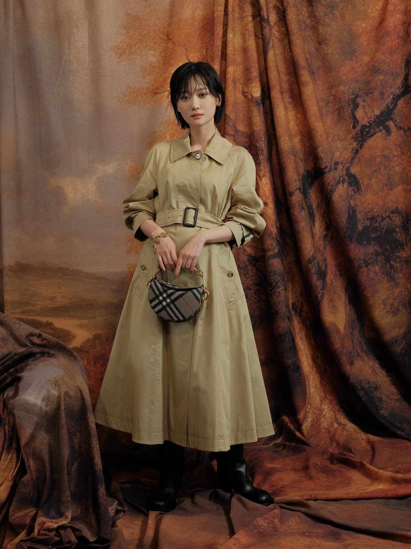 Instagram post by @mizuki.yamashita.official for Burberry. Caption reads: Burberry Winter....