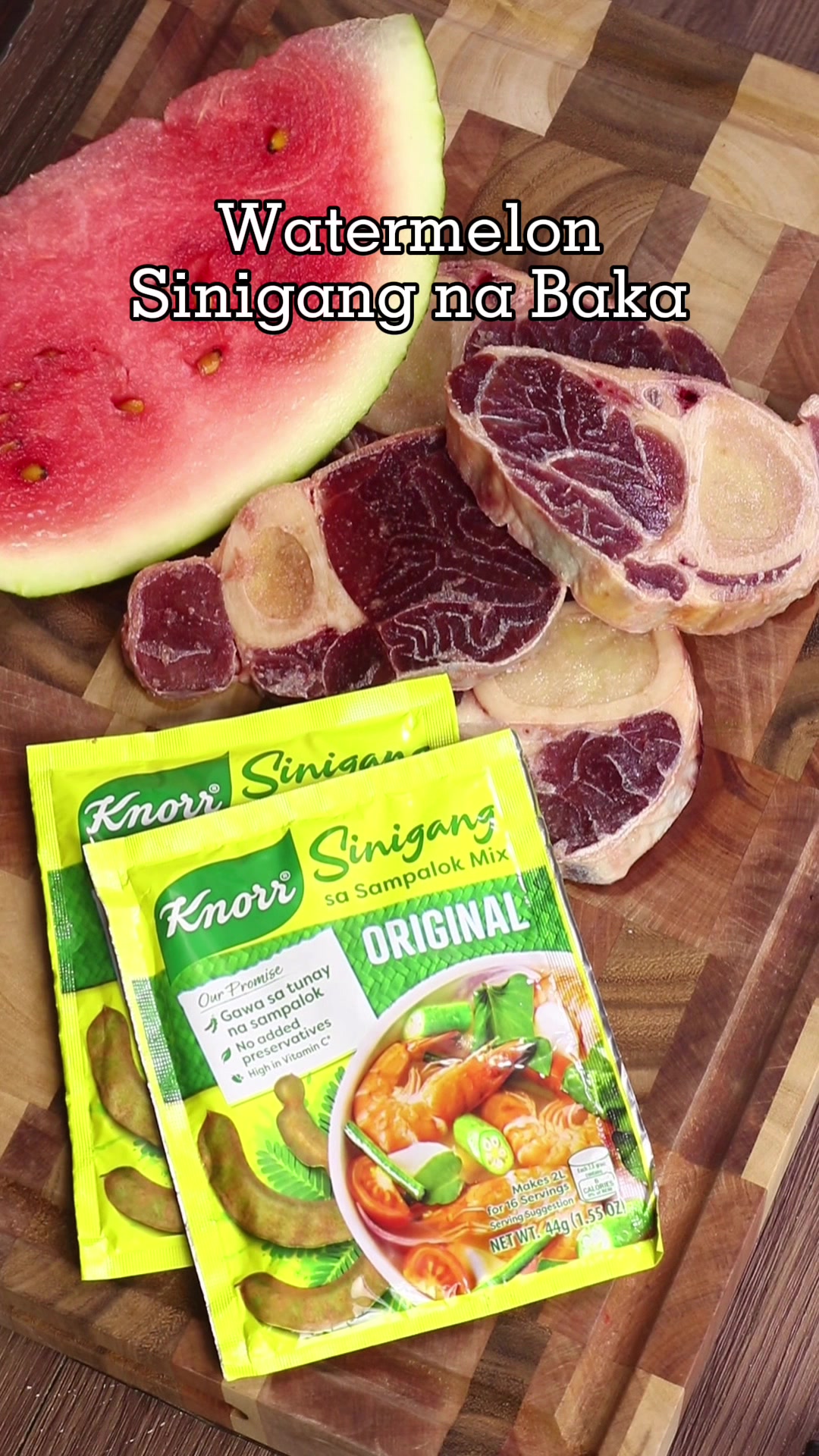 TikTok post by @lonnsoriano for Knorr. Caption reads: Sinigang surprise! Beef sa pakwan BASTA KNORR,....