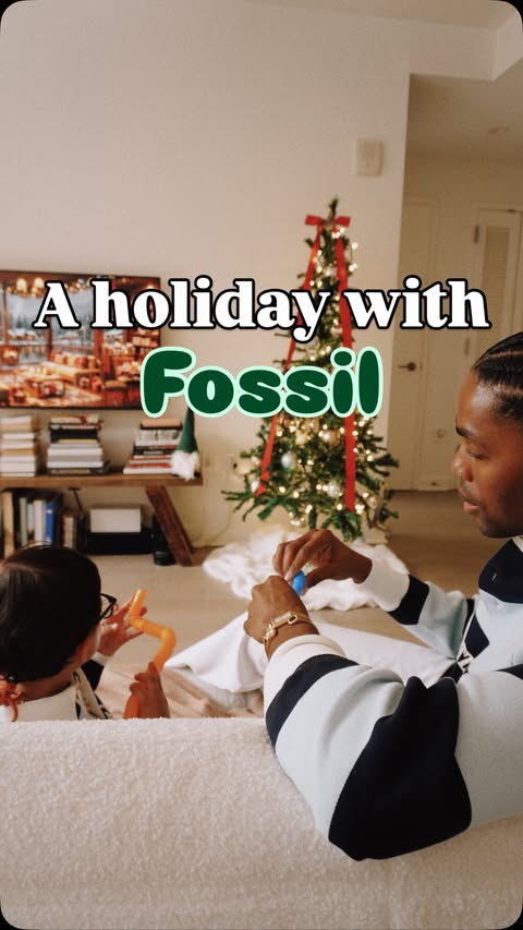 Instagram post by @therealdarrengraham for Fossil. Caption reads: The holidays at home with Ducky are all about the....