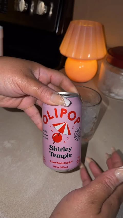 Instagram post by @hygienewithdiamond for OLIPOP. Caption reads: [...] perfect galentines drink this new....