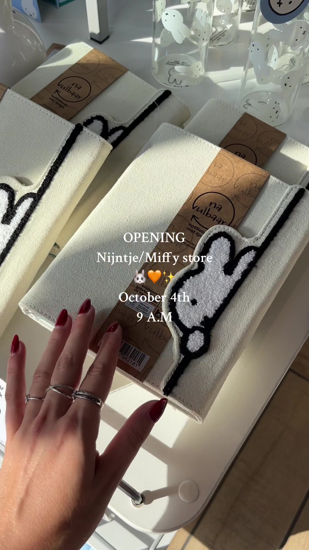 TikTok post by @eleonora_santilli for HEMA. Caption reads: Publicity | Opening HEMA x Nijntje/Miffy....