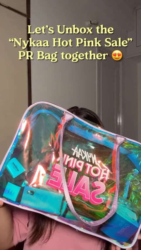 Instagram post by @lifestylewithshaifali for NAP by Nykaa. Caption reads: My Nykaa Hot Pink Sale PR bag haul! 😍🤩 Nykaa....