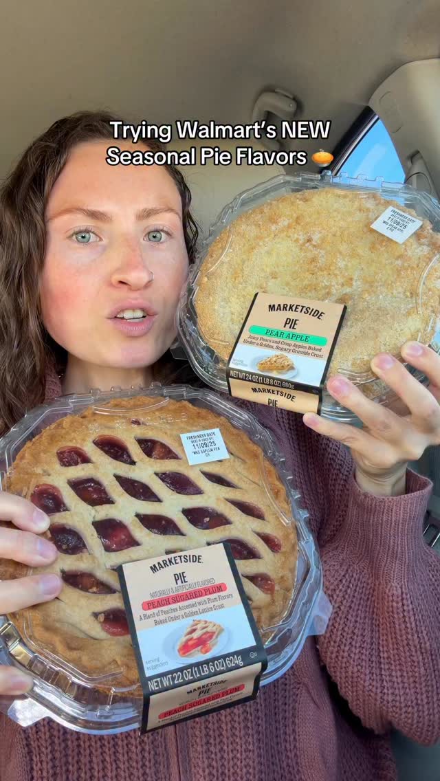Instagram post by an influencer for Walmart. Caption reads: [...] NEW festive pie flavors in Walmart’s bakery!....