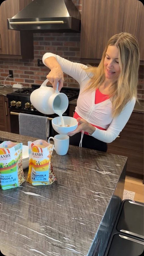 Instagram post by @kristinmcgee for Grandy Organics. Caption reads: Some of our favorite mornings start with....