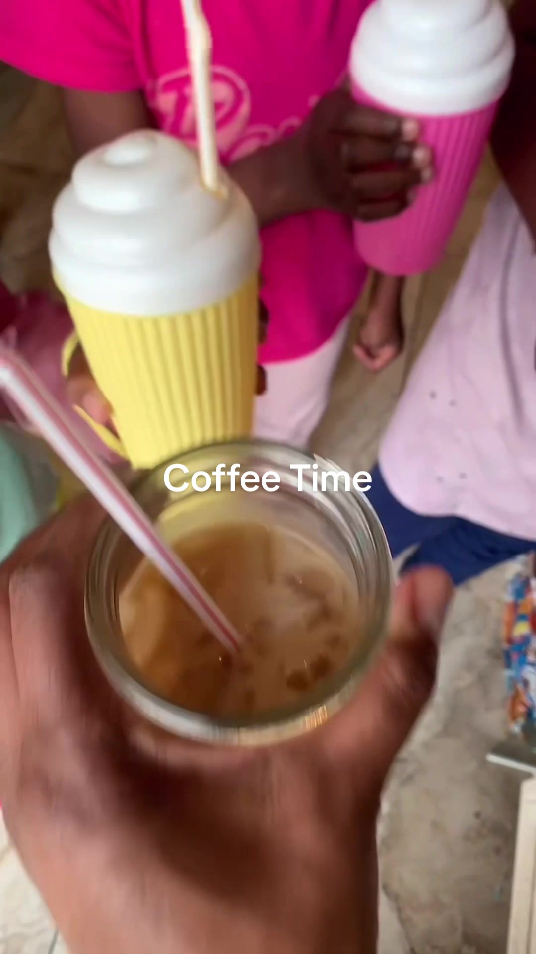 TikTok post by @chezcannon for Kiid Coffee. Caption reads: [...] your kids during your daily coffee....