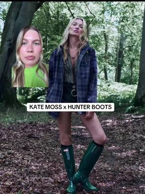 TikTok post by @girlbosstown for Hunter Boots. Caption reads: GBT stamp of approval @Hunter Boots x Kate moss....