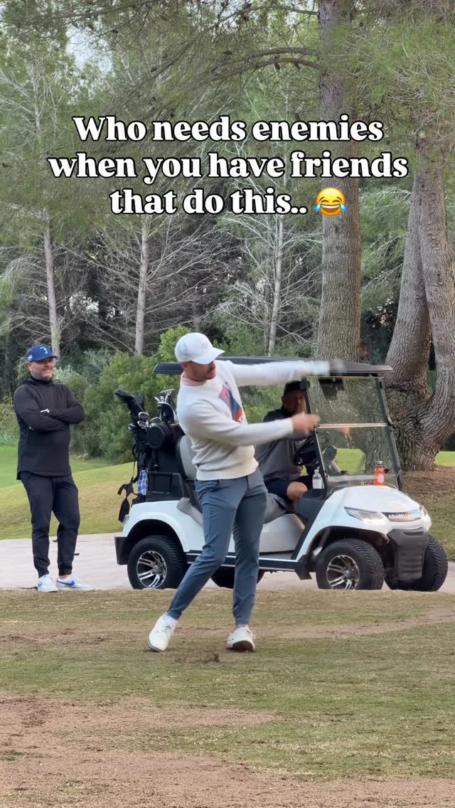 Instagram post by @michaelcaan for VICE GOLF. Caption reads: You’re playing a big golf match and your “buddy”....