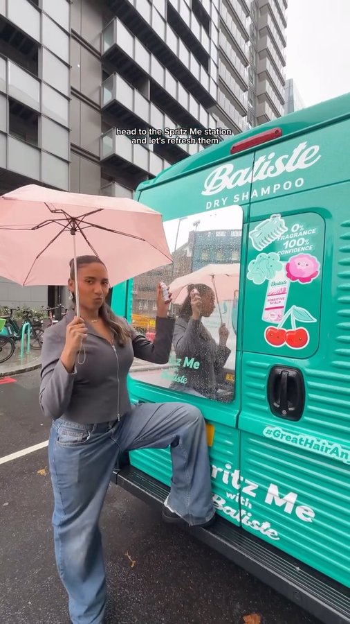 Instagram post by @shelenzamora for Batiste. Caption reads: AD | Come and check out the Batiste On The Move....