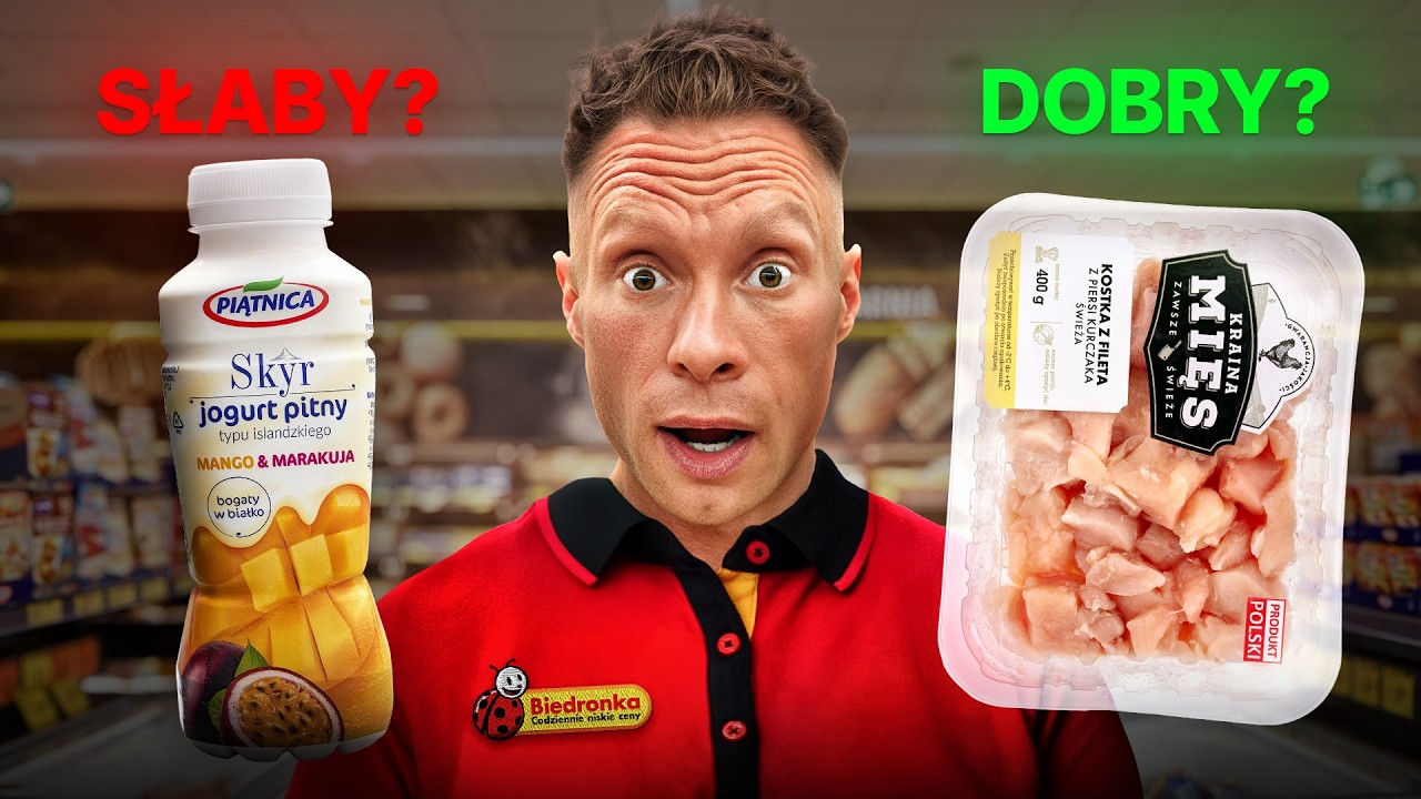 YouTube post by @Michal_Wrzosek for empik. Caption reads: The BEST vs. WORST protein products from....