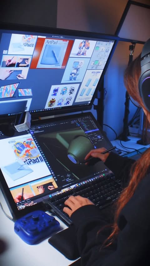 Instagram post by @ryuxrstudio for Wacom. Caption reads: [...] process and the journey. And that’s what....