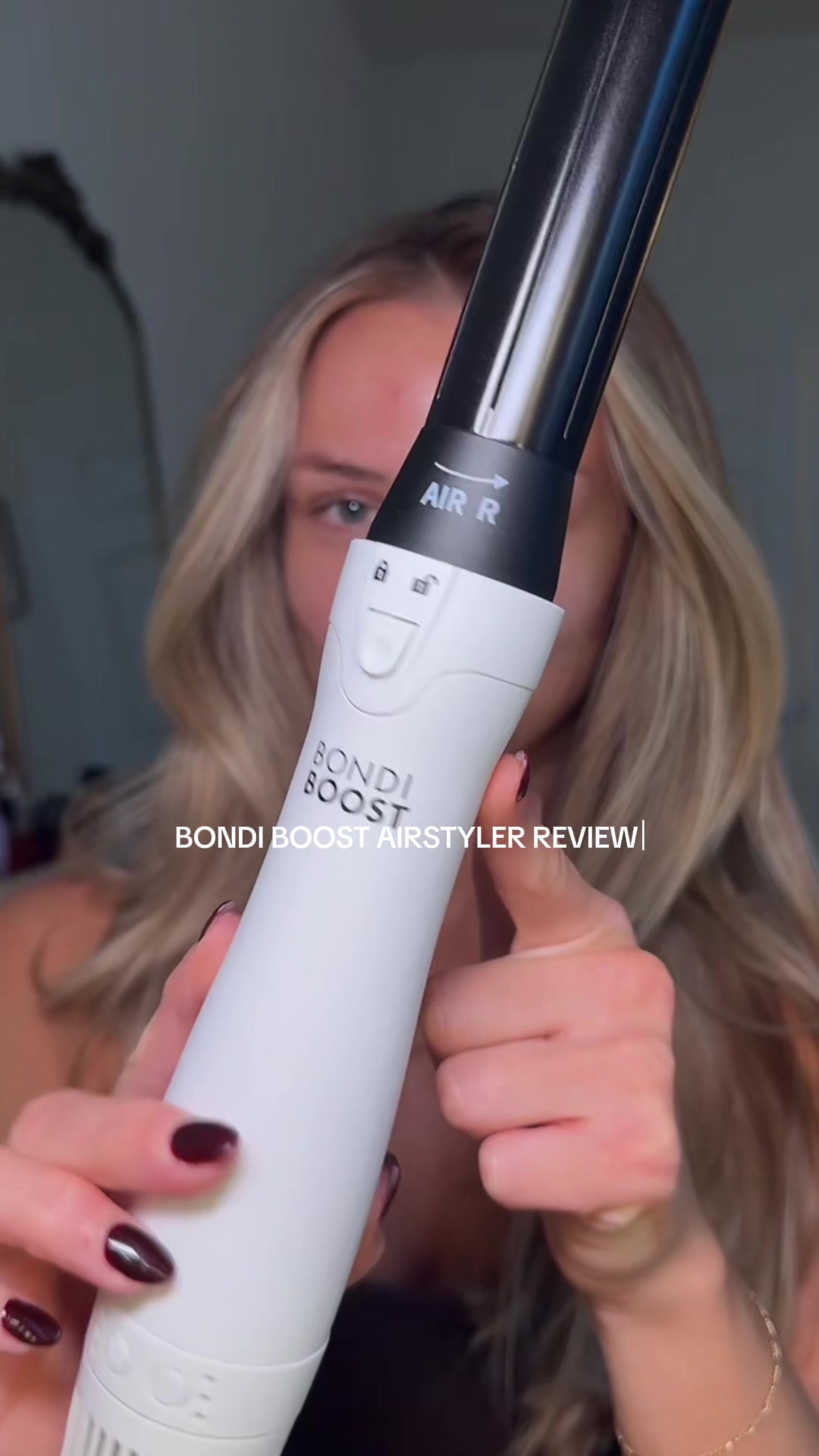 TikTok post by @shaanlew for BondiBoost. Caption reads: trying out a new airstyler 👀 @BondiBoost was a....