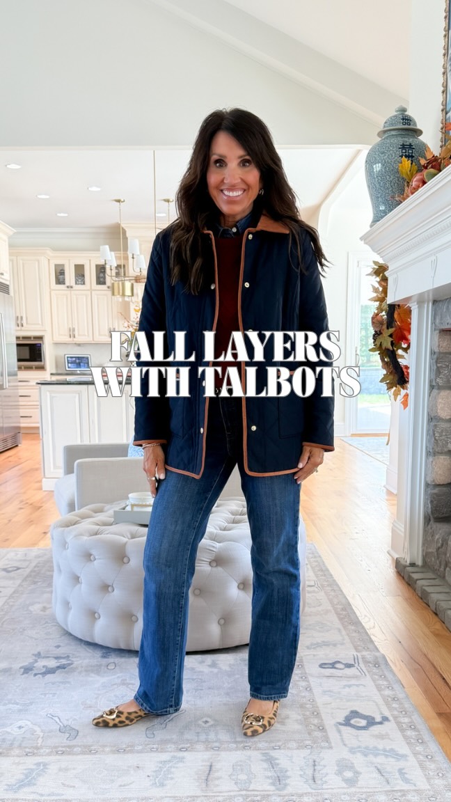 Instagram post by @cyndispivey for Talbots. Caption reads: ❤️Comment “LAYERS” and I’ll send you all the....