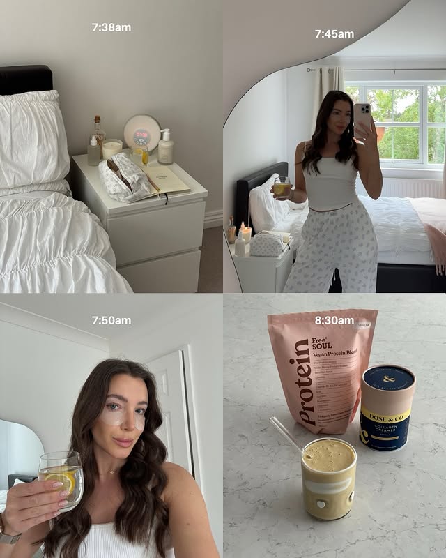 Instagram post by @claudiabutt0n for Free Soul. Caption reads: [...] for 20% off) *aff protein powder: @freesoul....