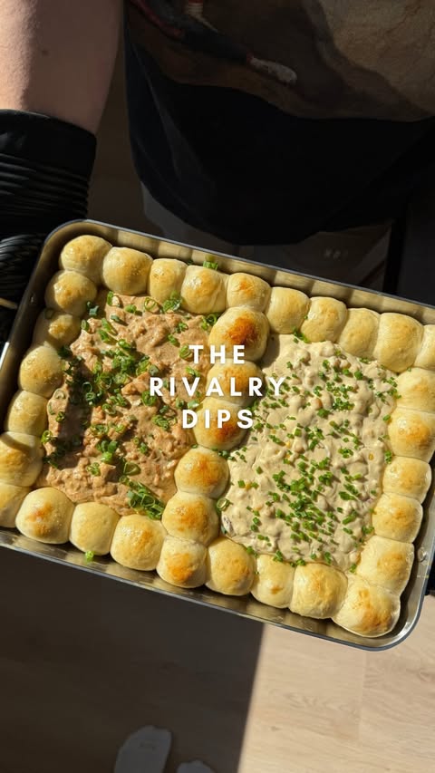 Instagram post by @elliotts.kitchen for Bachan’s. Caption reads: [...] RIVALRY DIP. With extra flavor from....