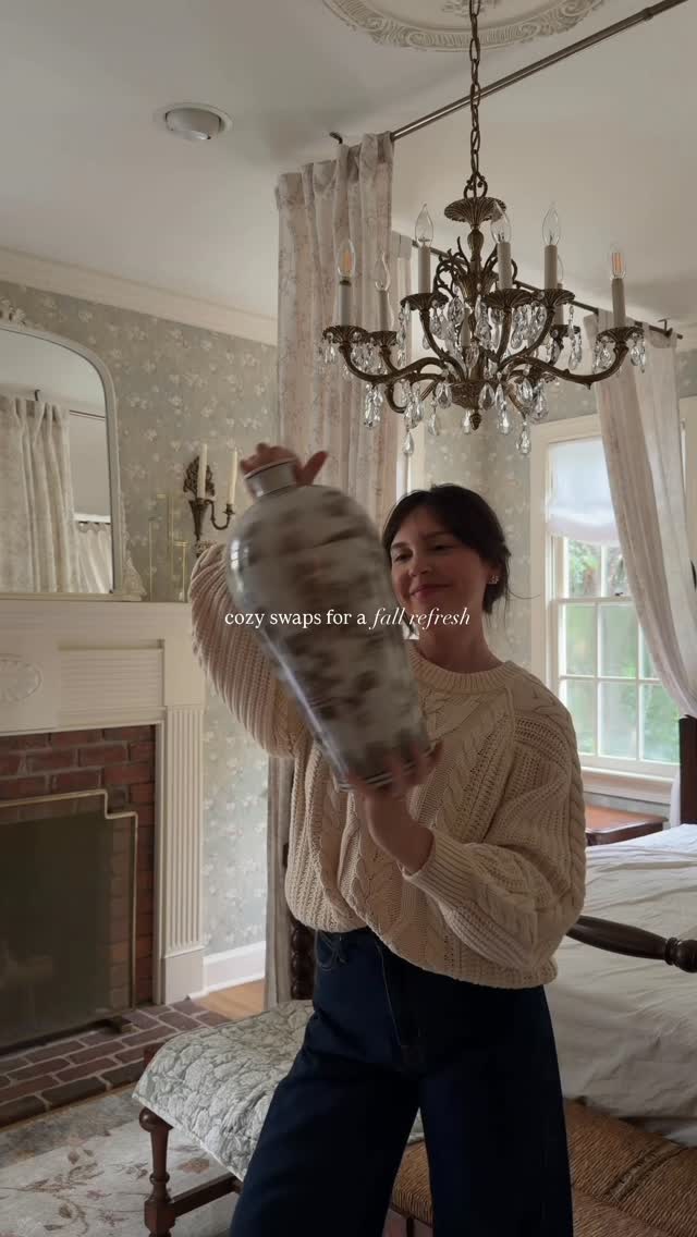 Instagram post by @prettyinthepines for The Company Store. Caption reads: Simple little ways I’m refreshing this space for....