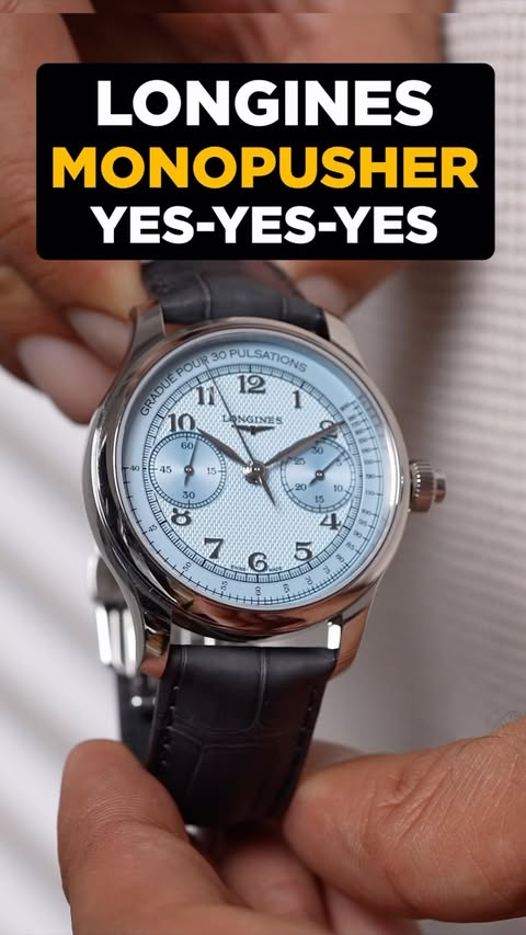 Instagram post by @zach.blass for Longines. Caption reads: [...] Chrono Monopusher, not only does @longines....